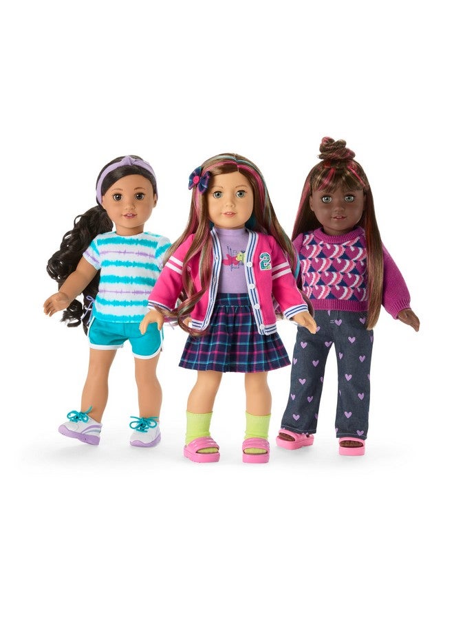 Truly Me 18Inch Doll Schoolday Style Outfit With Cardigan Tee And Pair Of Sneakers For Ages 6+