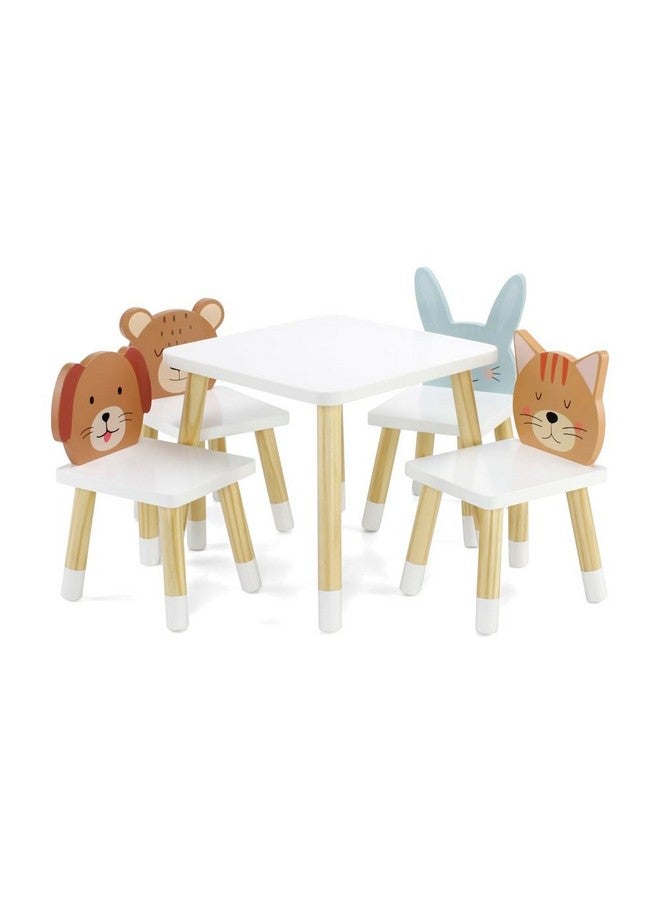 1418 Inch Doll New Wooden Kitchen Table And 4 Chair Dining Room Toy Gift Setanimals Theme 1418 Furniture Accessory