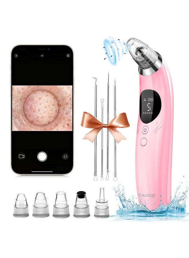 2024 Newest Blackhead Remover Pore Vacuum With Cameraupgraded Black Head Remover For Face Electric Acne Comedone Whitehead Extractor Tools5 Modes 5 Probes Pore Cleaner Pimple Popper Tool Kit