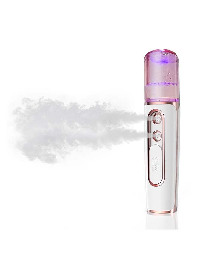 Portable Nano Facial Mister, Face Care Steamers with 2 Spray Nozzle, USB Rechargeable, Visual Water Tank, Nano Mister for Eyelash Extensions, Skin Care, Daily Makeup, Deep Hydrating-Pink