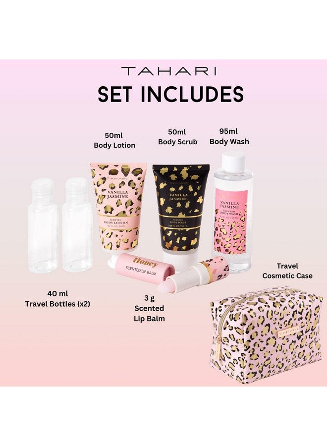 Tahari Spa Gift Set For Women Vanilla Jasmine Spa Set Bath Kit For Women Gift Set Includes Body Lotion Body Wash Hand Cream Lotion Gift Set For Women Birthday Gifts For Women(Leopard)
