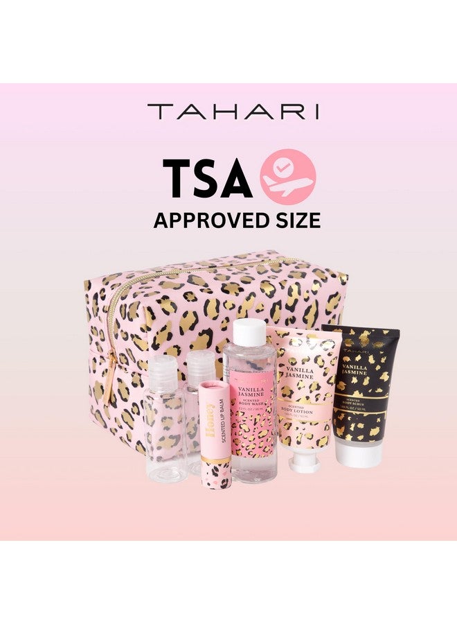 Tahari Spa Gift Set For Women Vanilla Jasmine Spa Set Bath Kit For Women Gift Set Includes Body Lotion Body Wash Hand Cream Lotion Gift Set For Women Birthday Gifts For Women(Leopard)
