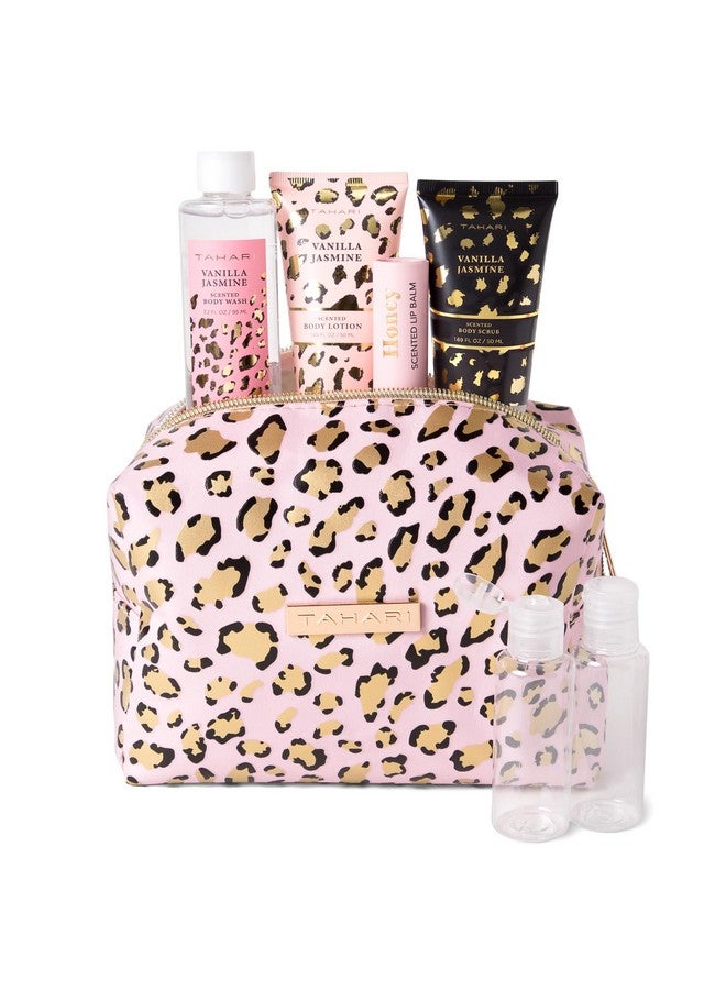 Tahari Spa Gift Set For Women Vanilla Jasmine Spa Set Bath Kit For Women Gift Set Includes Body Lotion Body Wash Hand Cream Lotion Gift Set For Women Birthday Gifts For Women(Leopard)