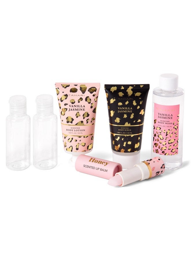 Tahari Spa Gift Set For Women Vanilla Jasmine Spa Set Bath Kit For Women Gift Set Includes Body Lotion Body Wash Hand Cream Lotion Gift Set For Women Birthday Gifts For Women(Leopard)
