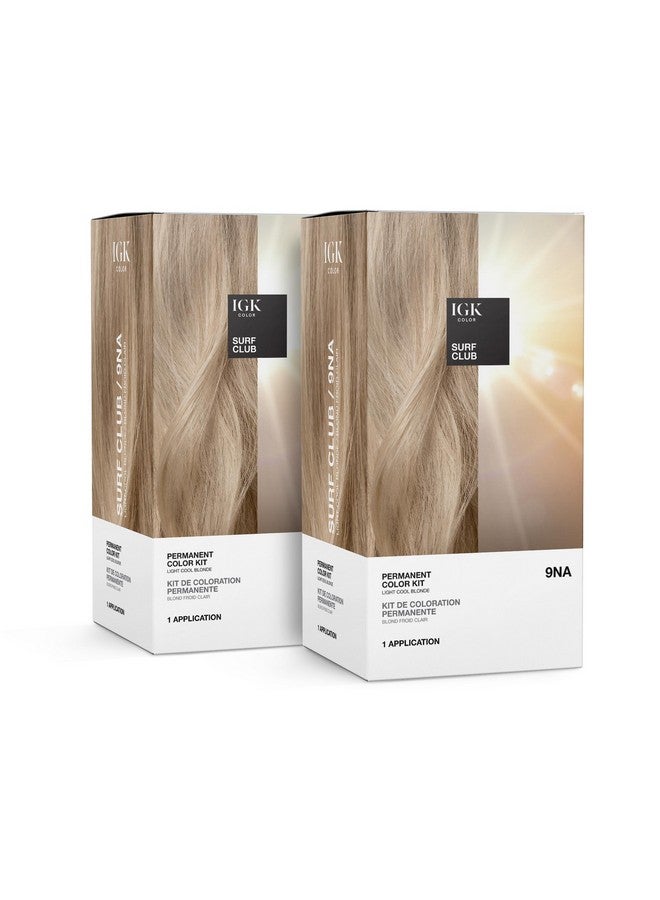 Permanent Color Kit (2Pack) Surf Club Light Cool Blonde 9Na Easy Application + Strengthen + Shine Vegan + Cruelty Free + Ammonia Free