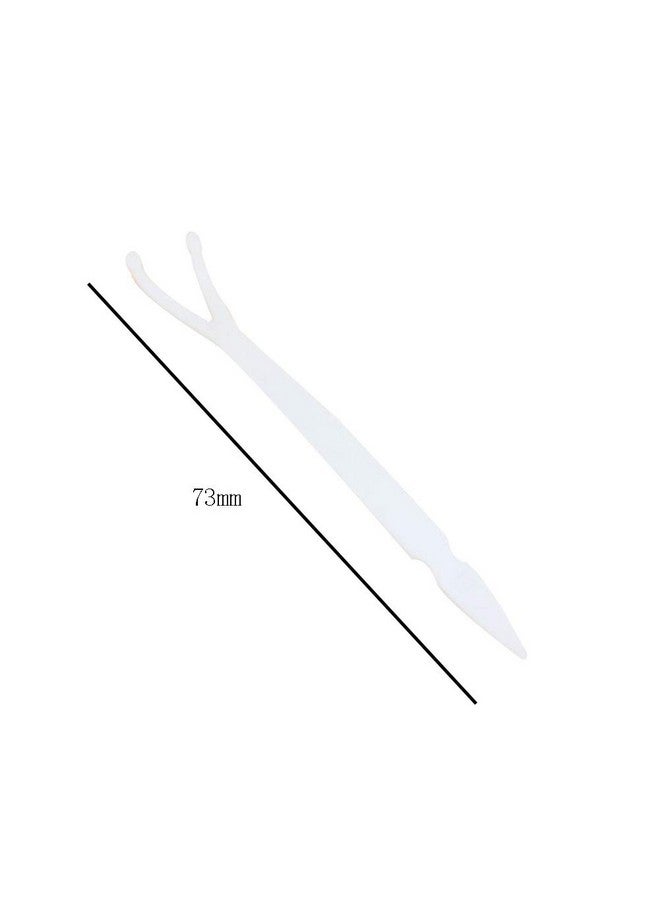 100 Pieces 2.87 Inch Eyelids Tape Forks Double Eyelid Tape Forks Plastic Double Eyelid Soft Stick Eyelid Sticker Tape Aid Paste Y Clip Fork Rods Eyelid Makeup Accessories White