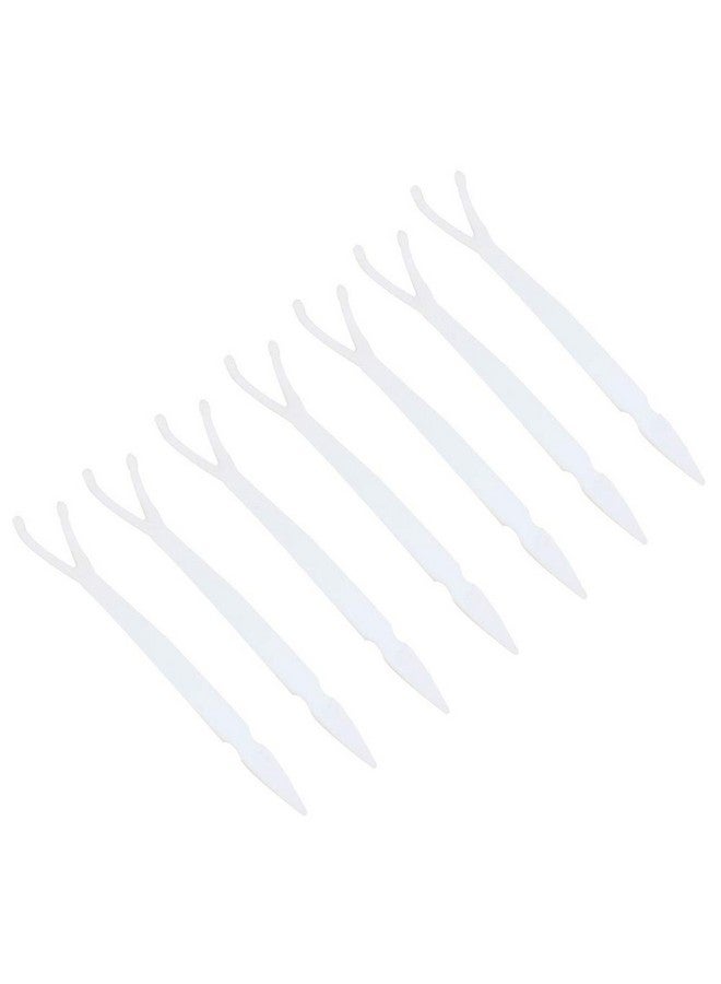 100 Pieces 2.87 Inch Eyelids Tape Forks Double Eyelid Tape Forks Plastic Double Eyelid Soft Stick Eyelid Sticker Tape Aid Paste Y Clip Fork Rods Eyelid Makeup Accessories White