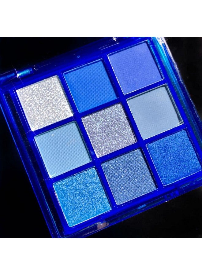 9 Colors Blue Eyeshadow Palette Pressed Pigment Glitter Eye Shadow Pallete Matte Shimmer Makeup Powder Long Lastingblue