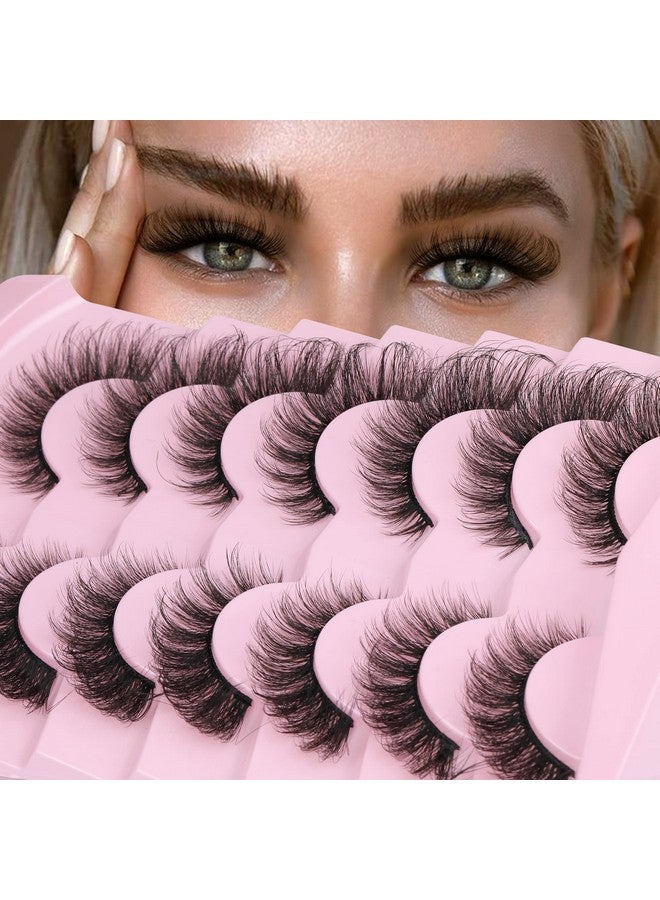 Russian Strip Lashes Cat Eye Lashes Extension Fox Eye Faux Mink Lash Natural Look 20Mm Eyelashes Fluffy D Curly Volume Wispy Pack 7 Pairs Fake Eyelash By Winifred