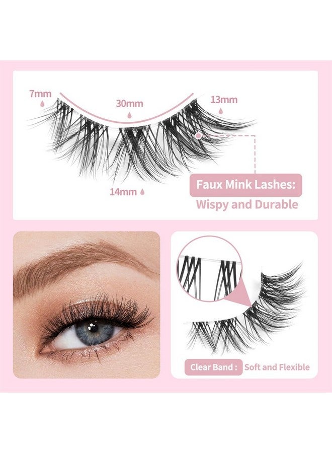 10 Pairs Lashes False Eyelashes Natural Look Cat Eye Wispy Manga Lashes Mink Lashes Fluffy Eye Lashes Pack Clear Lash Band Fake Eyelashes