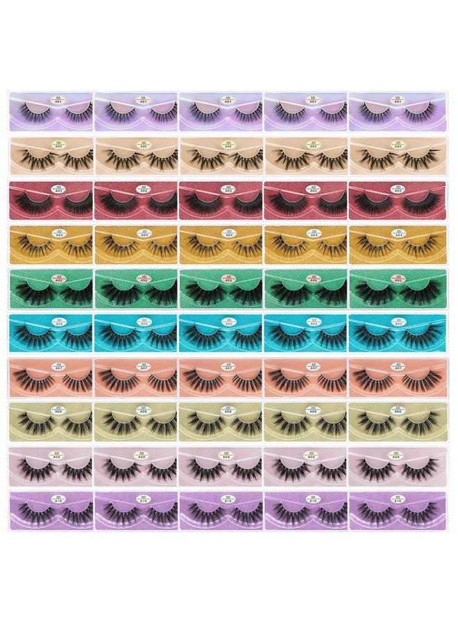 Wholesale Faux Mink Lashes Bulk 50 Boxes 10 Styles Eyelashes Volume Lashes 10 Portable Individual Boxes 1020Mm Mixed Natural Look Lash 3D False Eyelashes