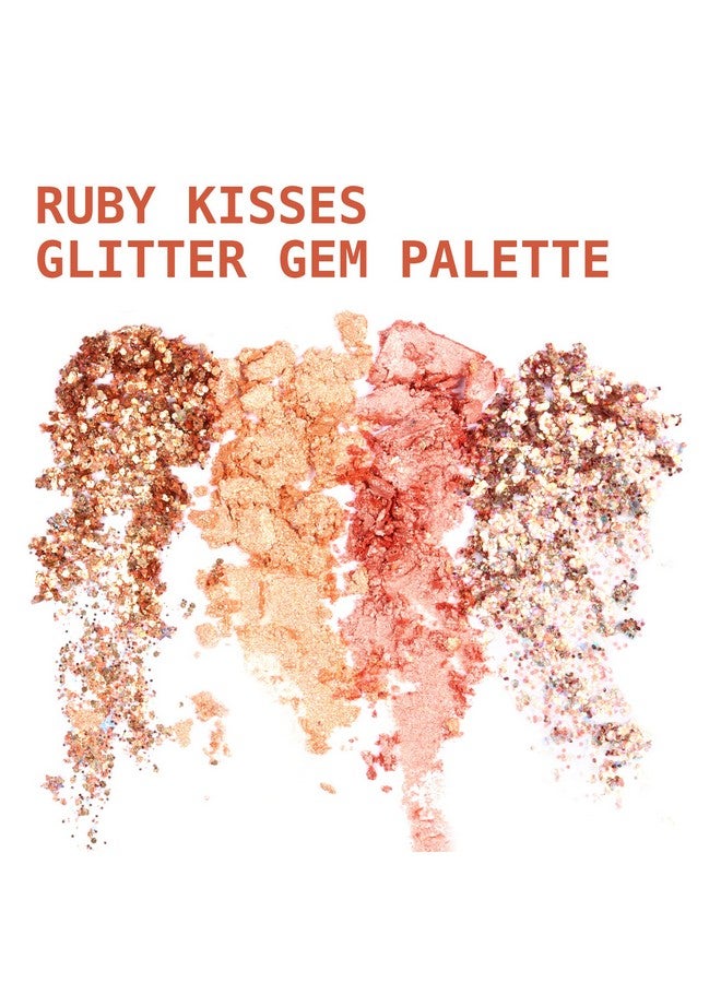 Glitter Gem Palette 4 Shades Highly Pigmented Chunk Glitter Buttery Texture Longlasting Eye Makeup (Leo)