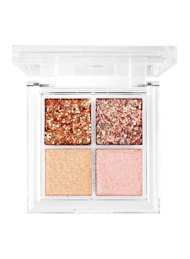 Glitter Gem Palette 4 Shades Highly Pigmented Chunk Glitter Buttery Texture Longlasting Eye Makeup (Leo)