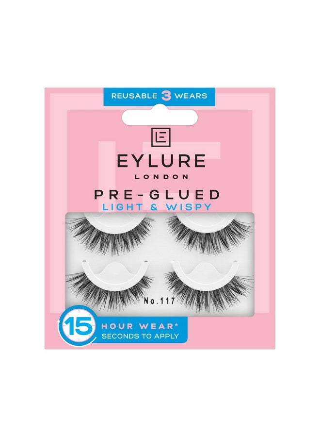 Preglued Wispy Light Texture False Eyelashes No.117 Twin Pack