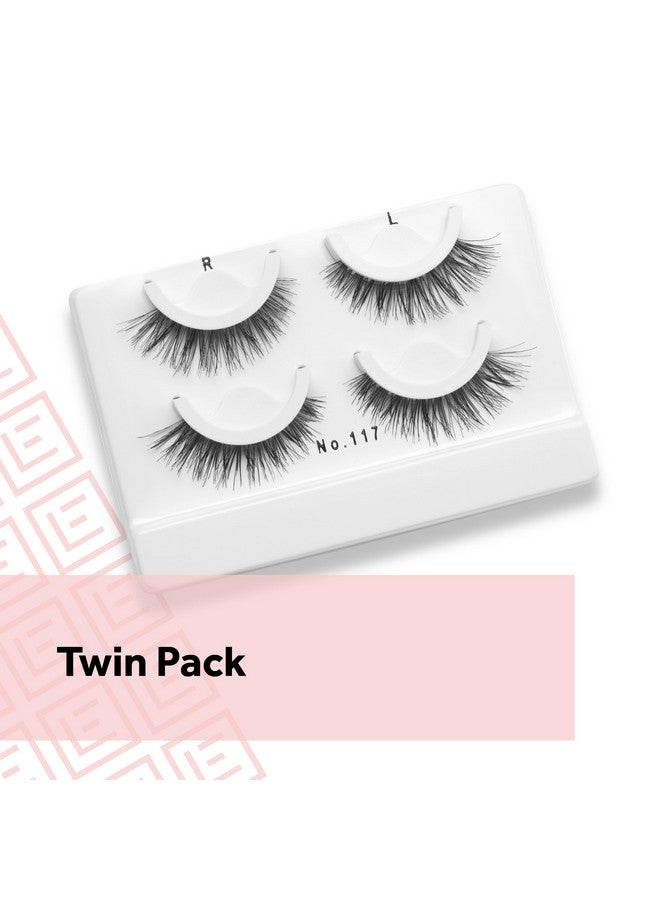 Preglued Wispy Light Texture False Eyelashes No.117 Twin Pack