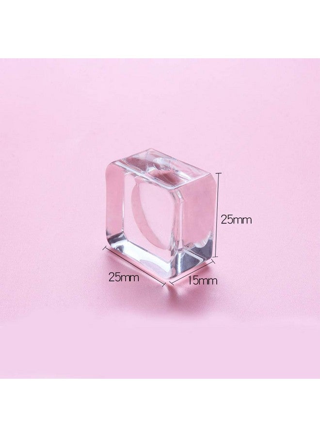 3 Pieces Premium Eyelash Glue Pallet Crystal Glass Eyelash Glue Stone For Fake Eyelash Extension Eyelash Glue Holder Pad Fake Eye Lash Base Eyelash Extension 25 X 25 X 15Mm Clear