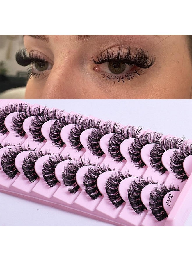 10 Pairs False Eyelashes Russian Strips Eye Lashes Wispy False Lash Fluffy Eyelash Extension Natural Look D Curly Volume Fake Eyelashes Reusable Eye Lash For Women Girls