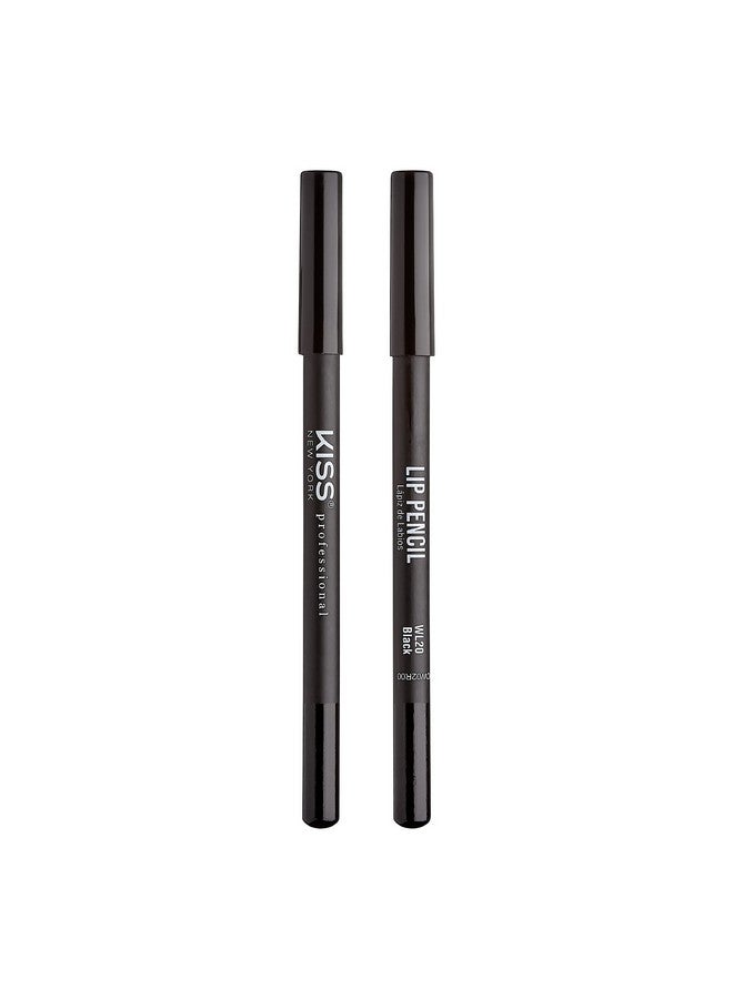 Professional Slim Lip Pencil Creamy Soft Lip Liner Smooth Longlasting Rich Lip Color Natural Lip Makeup Waterresistant Lip Crayon (Black)