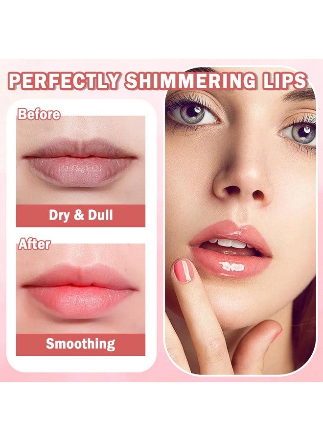 2 Pcs Hydrating Clear Lip Oil Jelly Honey Lip Gloss Korean Big Brush Lip Oil Gloss Longlasting Nourishing Lip Oils Plumping Lip Gloss Fresh Texture Clear Lip Gloss Lip Makeup