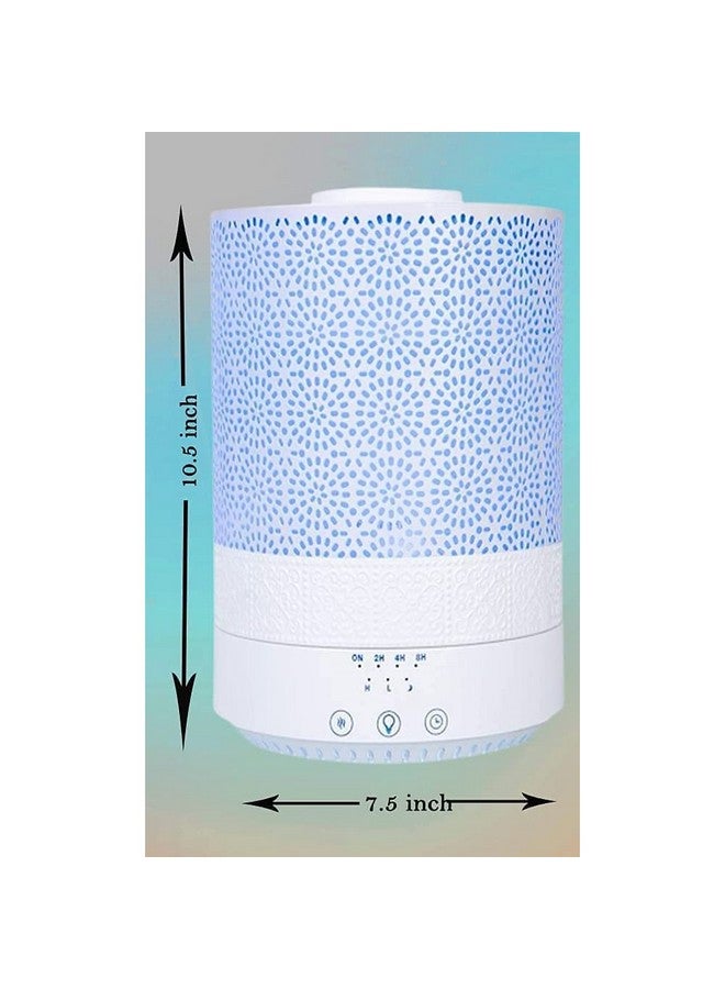2500 Ml Xl Essential Oil Diffuser Aroma Humidifier With Timer For Large Home Decor Baby Rooms Big Huge 2.5 L Capacity Long Run Color Changing Lights Decorative Design High Mist White F002