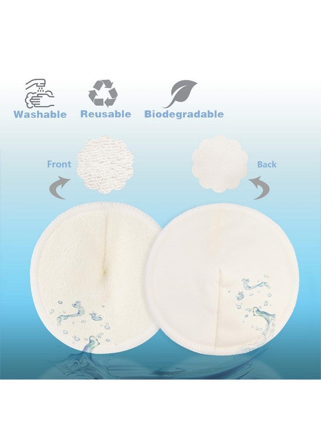 12 Pcs Washable Bamboo Nursing Pads Reusable Organic Breast Pads With Laundry Bag And Storage Bag Soft & Super Absorbent Perfect Baby Shower