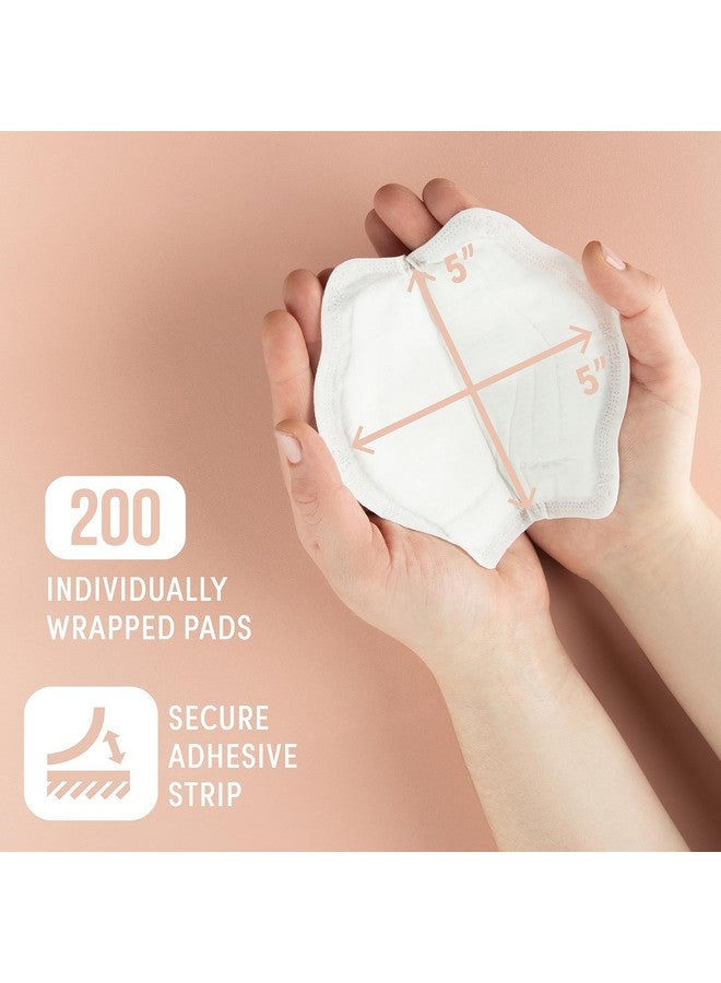 Disposable Breast Pads For Breastfeeding Ultraabsorbent/Leakproof/Discreet/Secure Highly Portable Individually Wrapped Soft & Bpafree (Pack Of 200)