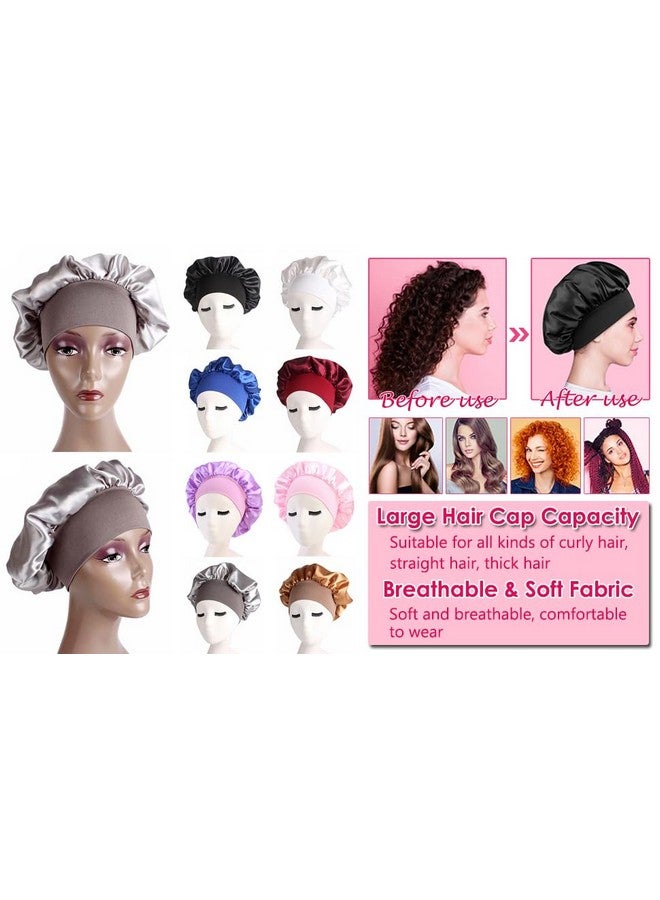 1 Pack Widebrimmed Highelastic Headband Nightcap Ladies Bathing Chemotherapy Cap Hair Care Hat (Black)