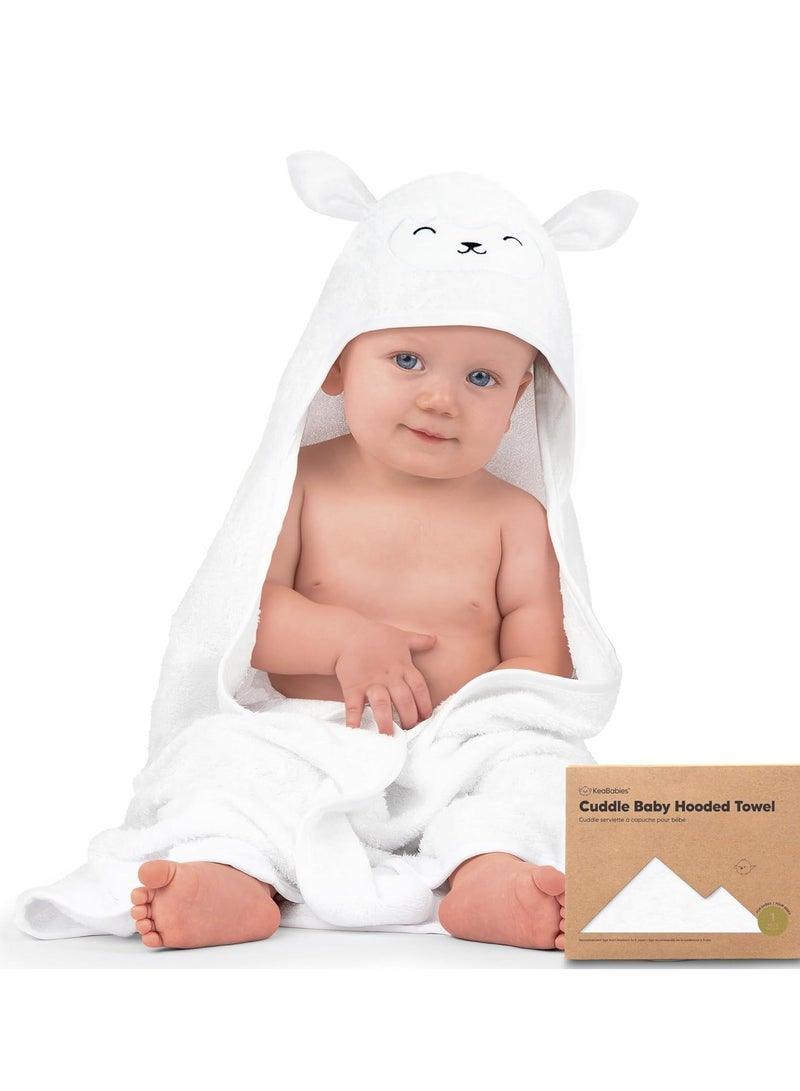 Baby Hooded Towel Organic Bamboo Baby Bath Towels with Hood for Boys Girls Babies Newborn Boys Toddler (Lamb)