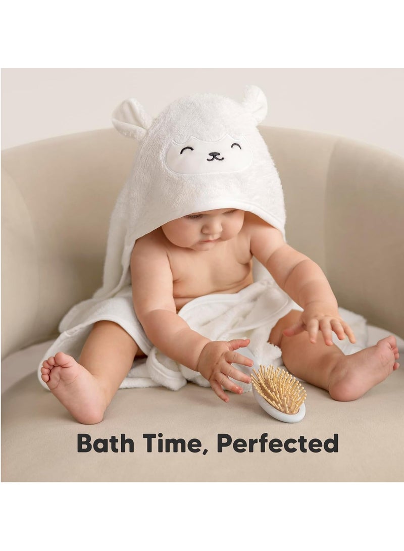 Baby Hooded Towel Organic Bamboo Baby Bath Towels with Hood for Boys Girls Babies Newborn Boys Toddler (Lamb)