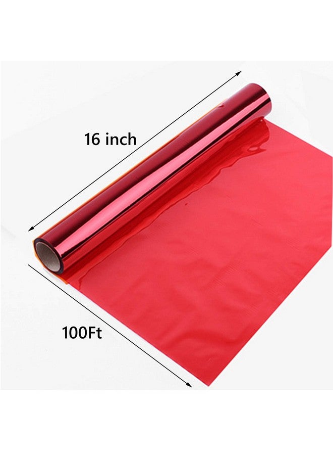 Valentine'S Day Red Cellophane Wrap Roll Translucent Red Cellophane Wrapping Paper 16 Inch Width X 100 Ft Long Colored Cellophane Rolls For Gift Baskets Diy Arts Crafts Decoration And More