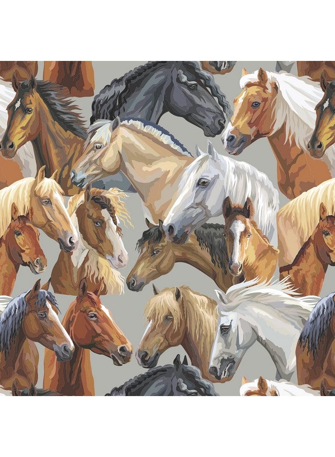 Horse Lover Gift Wrapping Paper Folded Flat 30 X 20 Inch 3 Sheets