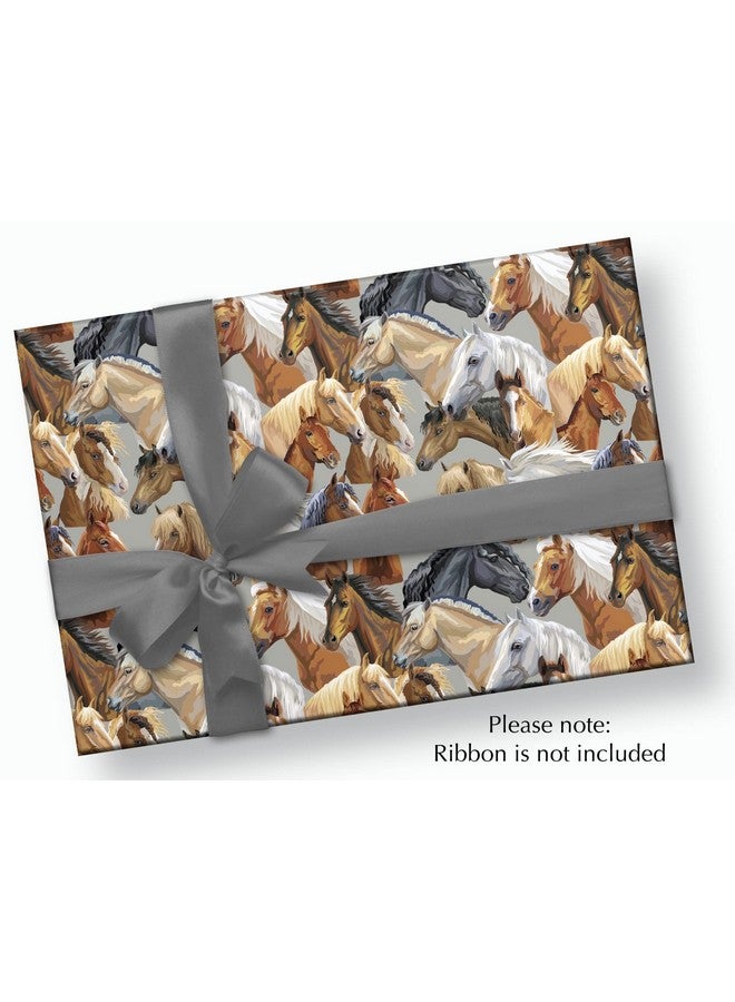 Horse Lover Gift Wrapping Paper Folded Flat 30 X 20 Inch 3 Sheets