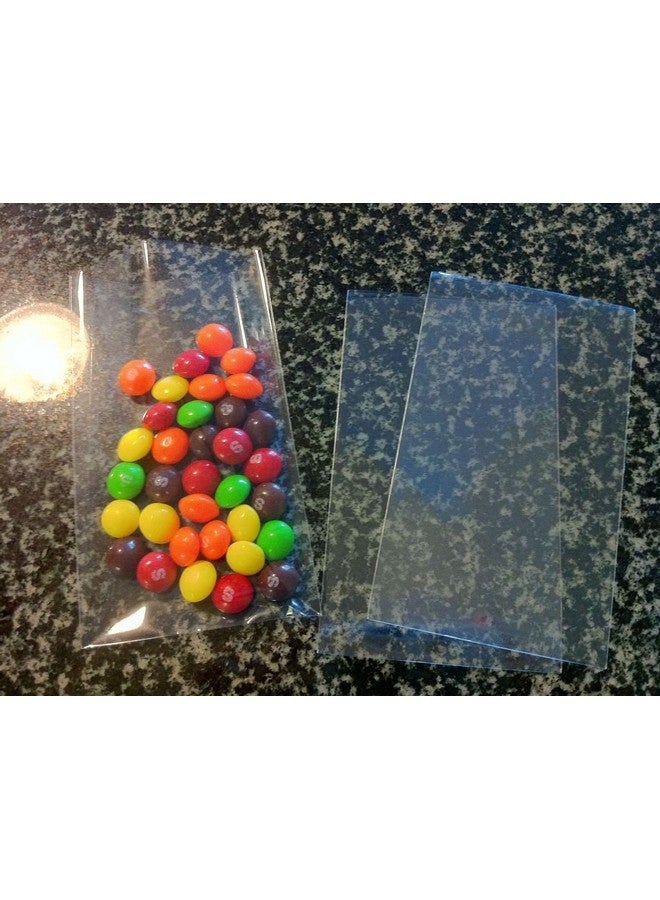 100 Pcs 5X7 (O) Clear Flat Cello/Cellophane Treat Bags Good For Bakery Cookies Candies