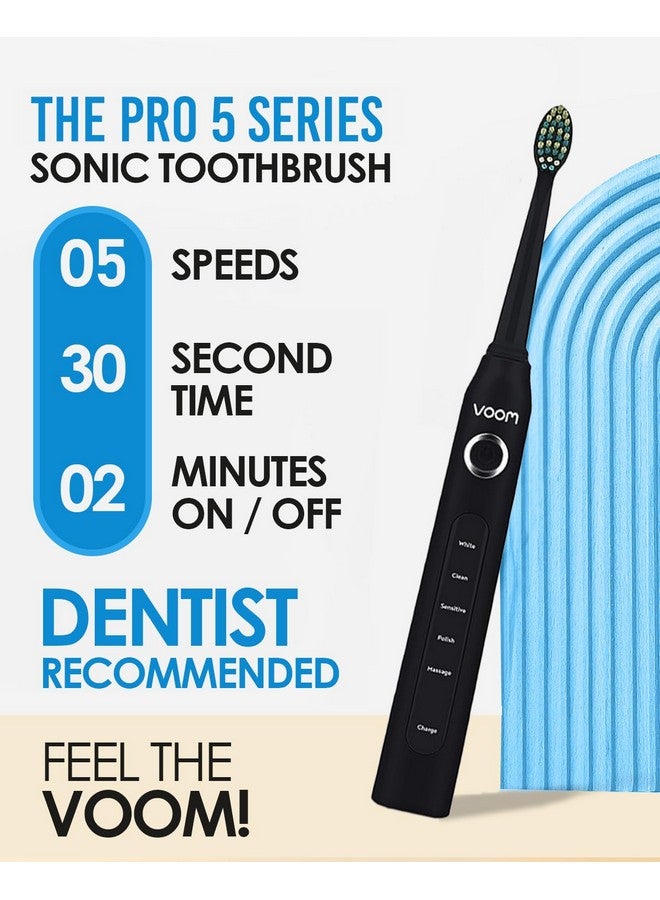 Pro 5 Electric Toothbrush For Adultsultrasonic Electric Toothbrushes With Replacment Brush Head Dentist Recommended Power Sonic Toothbrush With 5 Modes