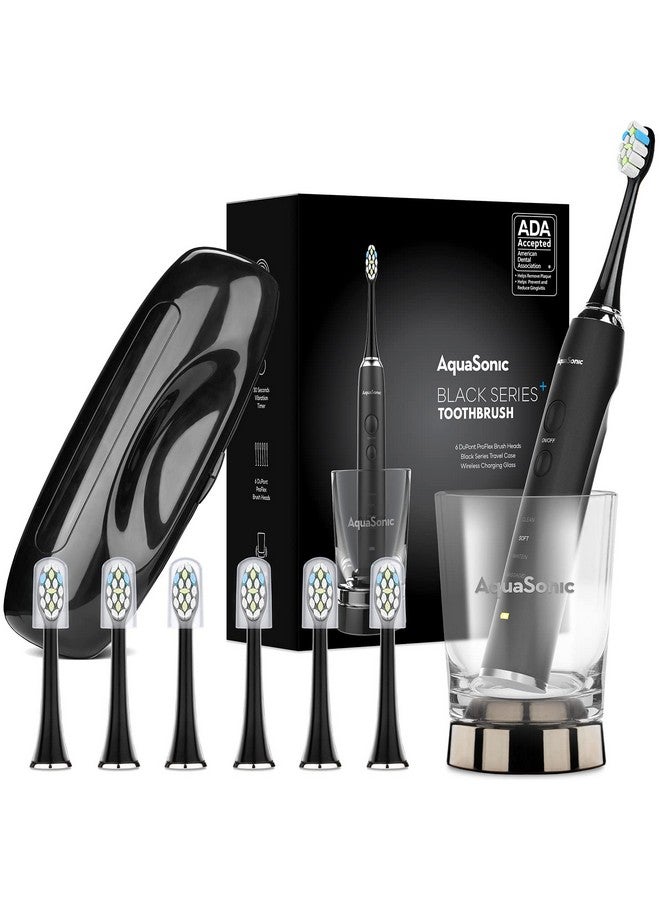 Black Series+Ultra Whitening 40000 Vpm Rechargeable Power Toothbrushada Acceptedwireless Charging Glass6 Proflex Brush Heads & Travel Case4 Modes & Smart Timer