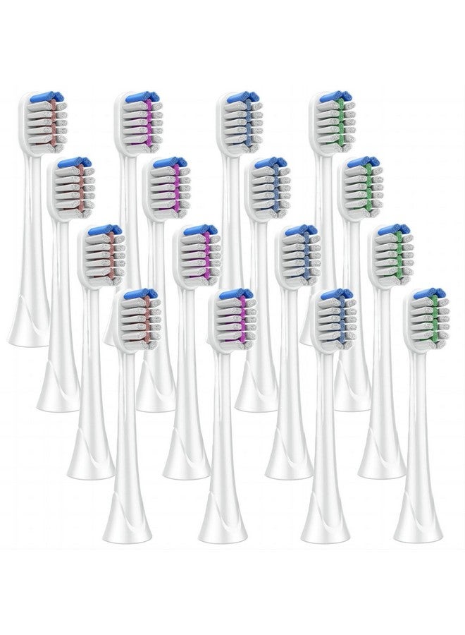 Replacement Toothbrush Heads Compatible With Philips Sonicare Electric Tooth Brushes Handle. Genuine Bristles And Moderate Softness.Effective Cleaning And Gum Protection.16 Pcs.