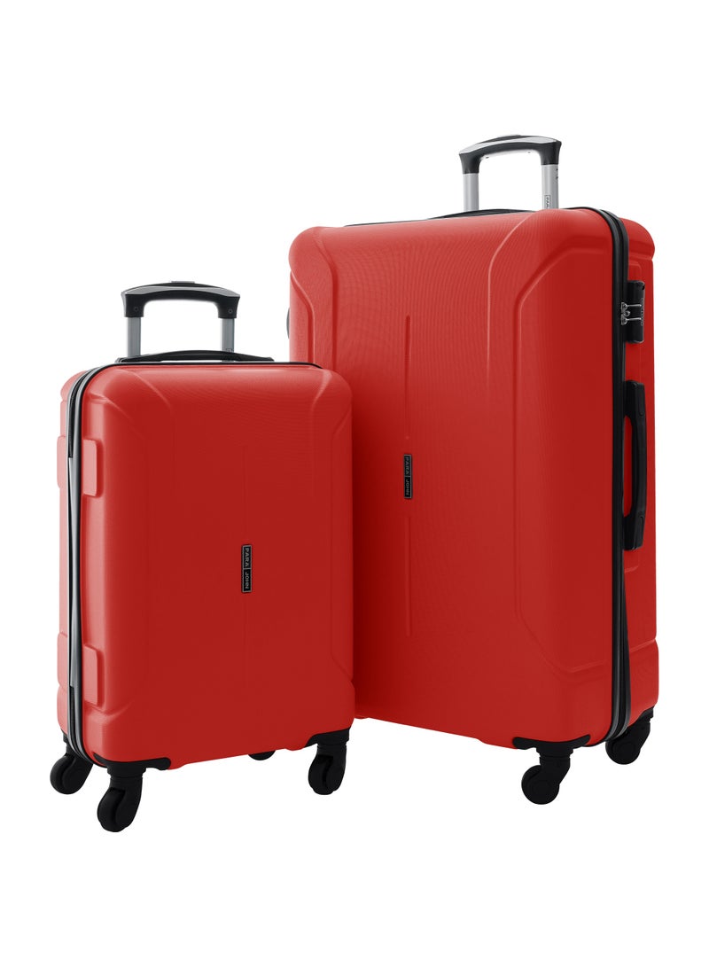 Avo ABS Hardside Spinner Luggage Trolley Set Red