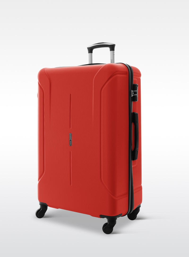 Large Size Lightweight ABS Hardside Spinner Luggage Trolley -28 Inch | Carrying 30KG 4 Wheel Hardshell Suitcase-Red