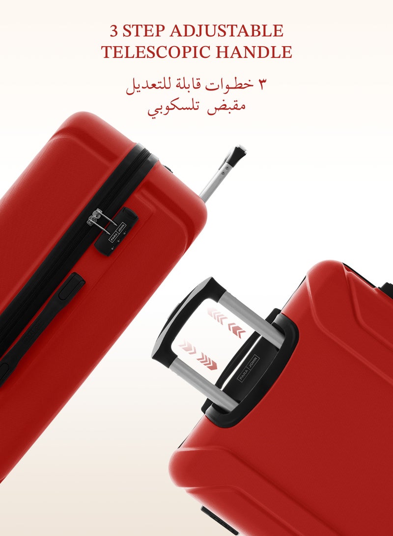 Large Size Lightweight ABS Hardside Spinner Luggage Trolley -28 Inch | Carrying 30KG 4 Wheel Hardshell Suitcase-Red