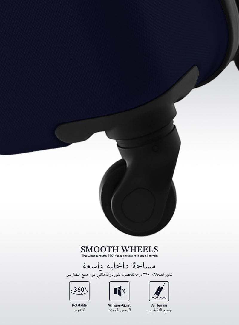 Large Size Lightweight ABS Hardside Spinner Luggage Trolley -28 Inch | Carrying 10KG 4-Wheel Hardshell Suitcase Navy