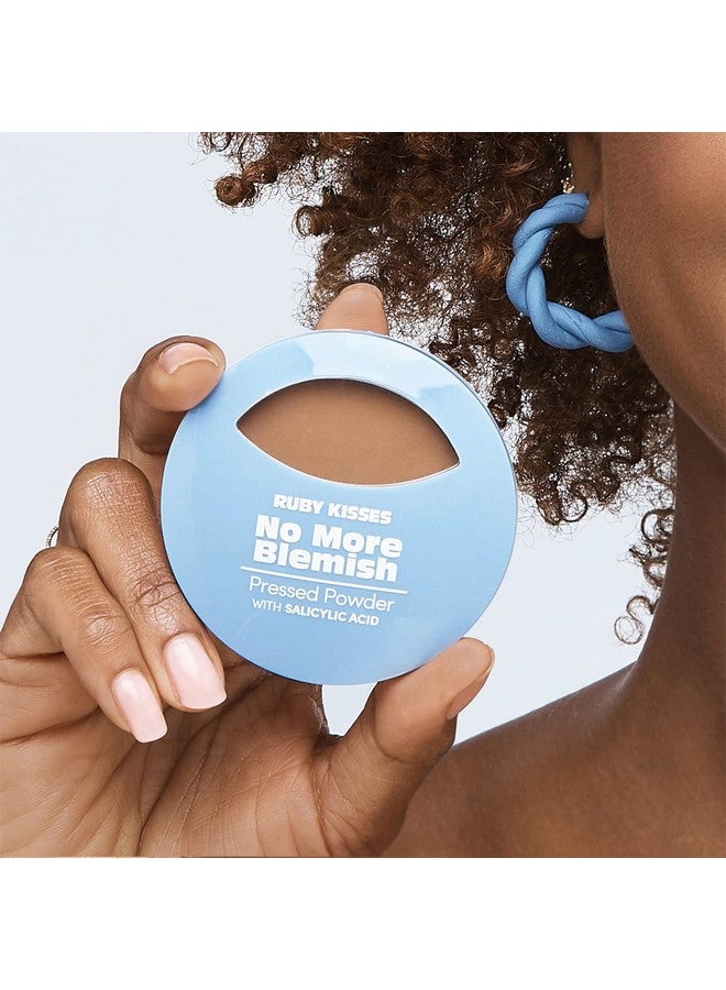 No More Blemish Face Powder With Salicylic Acid Korean Makeup Matte Finish Full Coverage Pressed Powder (Cafe Caramel)