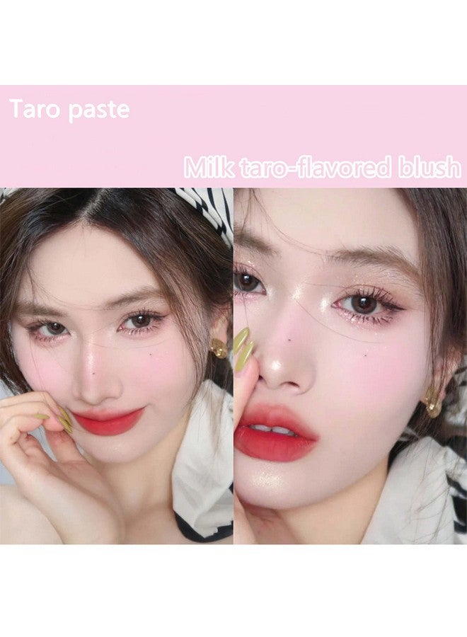 Blush Palette Milk Galaxy Soft Mist Blush Monochrome Blush Palette Matte Vitality Nude Makeup Rouge Repair Blush Portable Daily Light Makeup Pink Tender Girl Beautiful Woman (Taro Paste)