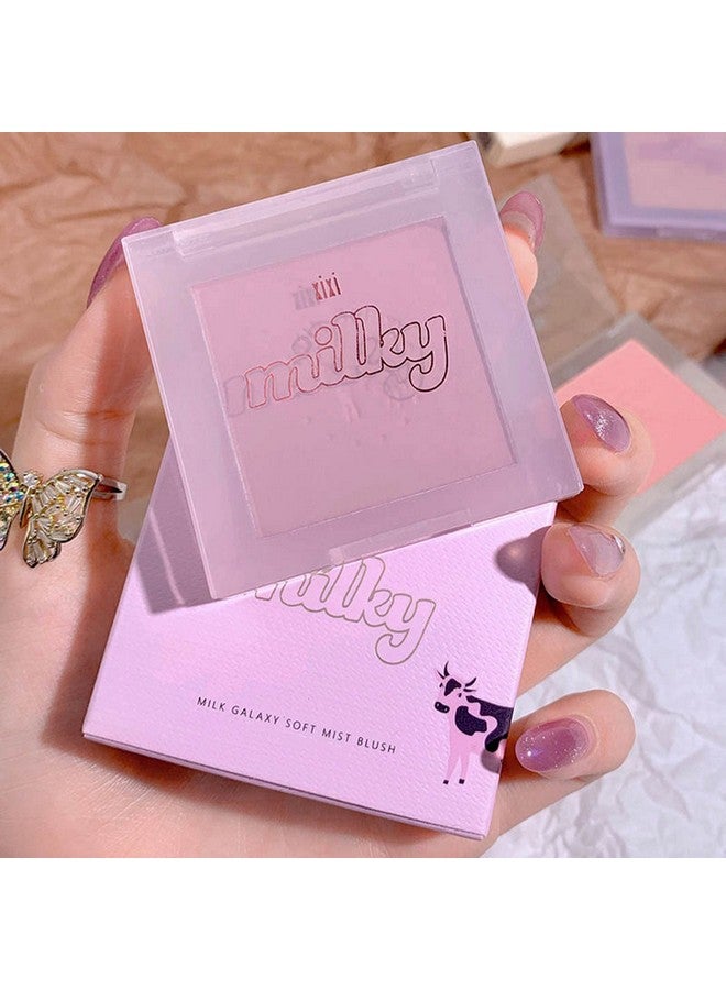 Blush Palette Milk Galaxy Soft Mist Blush Monochrome Blush Palette Matte Vitality Nude Makeup Rouge Repair Blush Portable Daily Light Makeup Pink Tender Girl Beautiful Woman (Taro Paste)