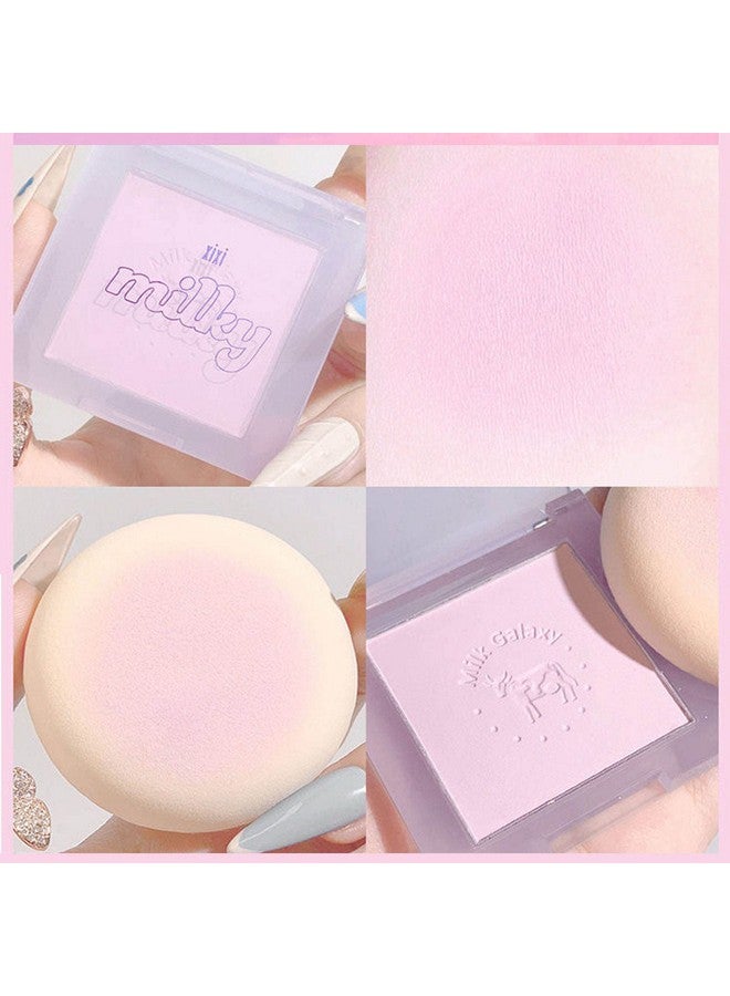 Blush Palette Milk Galaxy Soft Mist Blush Monochrome Blush Palette Matte Vitality Nude Makeup Rouge Repair Blush Portable Daily Light Makeup Pink Tender Girl Beautiful Woman (Taro Paste)