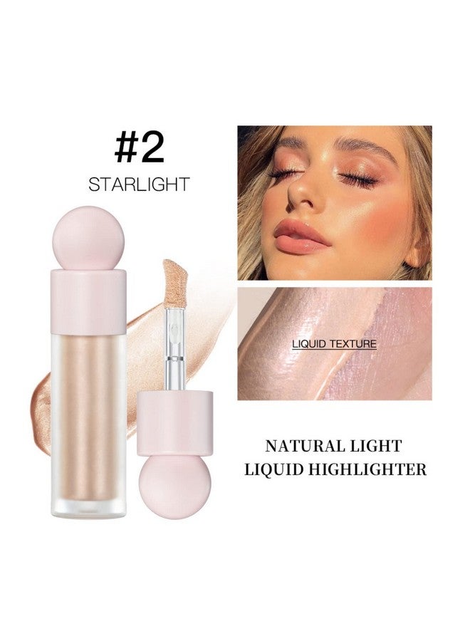 Liquid Highlighter Natural Glow For Face & Body Waterproof Moisturizing Light Liquid Luminizer For Long Lasting Shimmer Contour Highlighter Stick Easy To Apply With Cushion Applicator