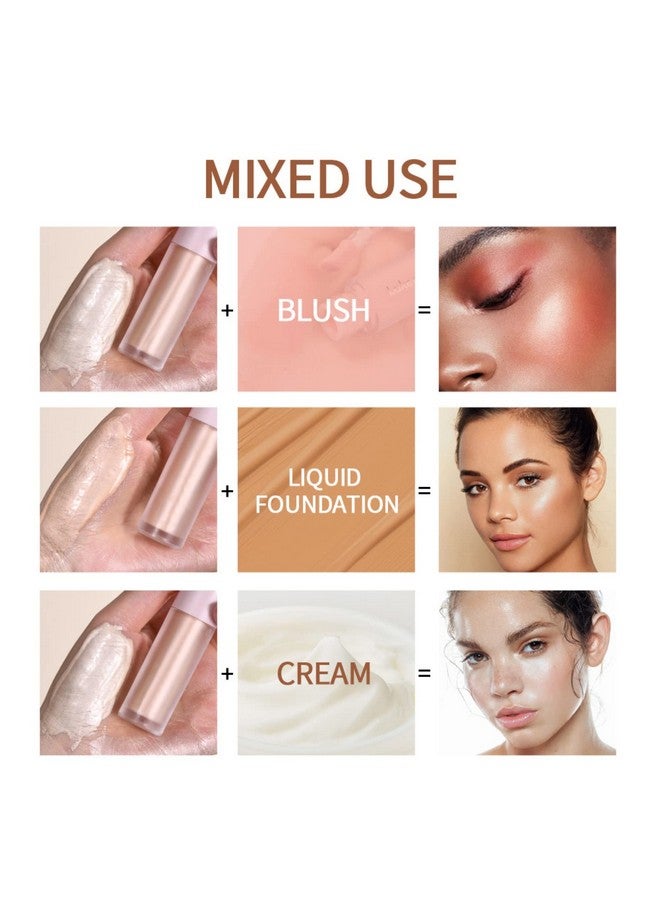Liquid Highlighter Natural Glow For Face & Body Waterproof Moisturizing Light Liquid Luminizer For Long Lasting Shimmer Contour Highlighter Stick Easy To Apply With Cushion Applicator