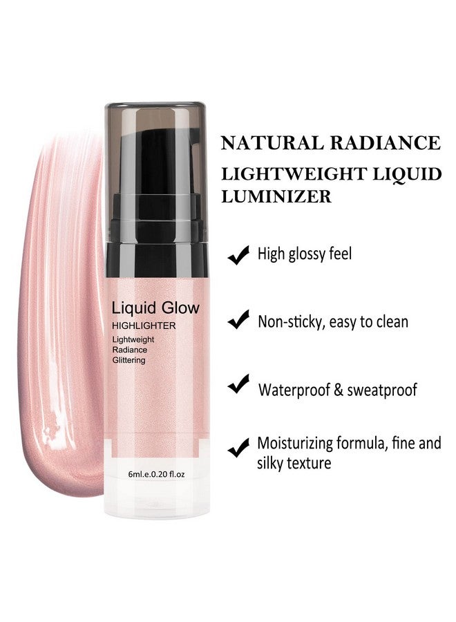 Liquid Highlightershine Shimmer Makeup Bronzer Smooth Glow Illuminator Drops Liquid Highlighter Nude Glow Glitter Illuminizing Contour For Face & Body For Radiant Skin