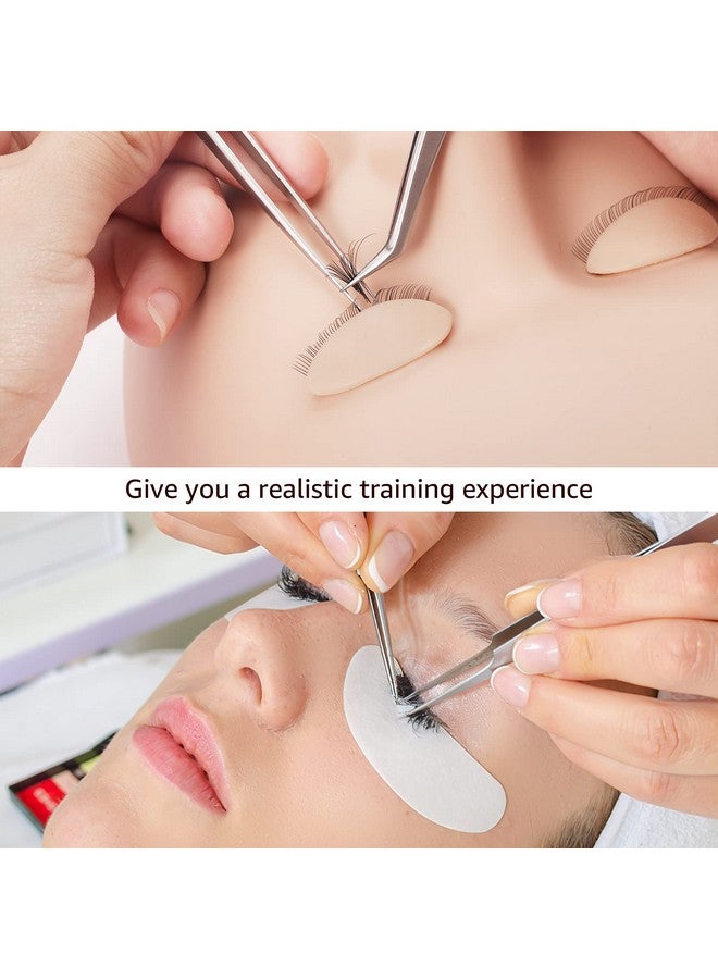 Multifunction Replaced Eyelids Makeup For Training Head Removable Realistic Eyelids Eyelash Training (3 Pair (Pack Of 1))