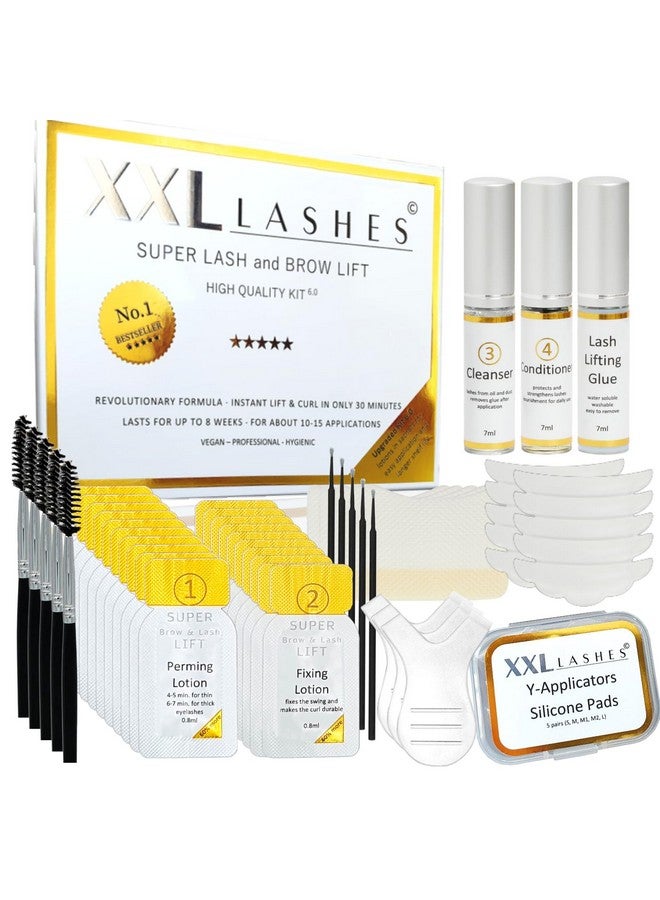 Super Lash & Brow Lift Kit Eyelash Extension Lifting And Perm Kit New Formula Easy For Beginners And Professionals. Reaction Time 56 Min Set For 1215 Use With Detailed Instructions