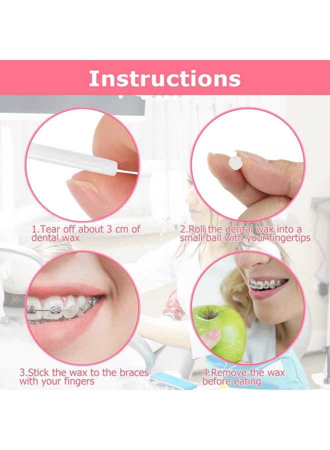 Braces Wax Dental Wax For Braces Moldable Orthodontic Wax For Retainerbrace Wearers Food Grade Material (6 Packs)